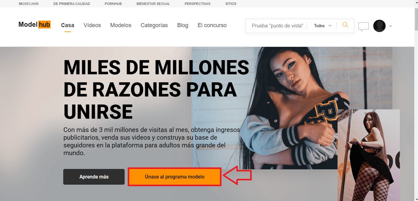Pulsa en “Únase al programa de modelo”