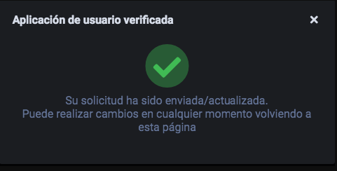 Solicitud completada Solicitud completada