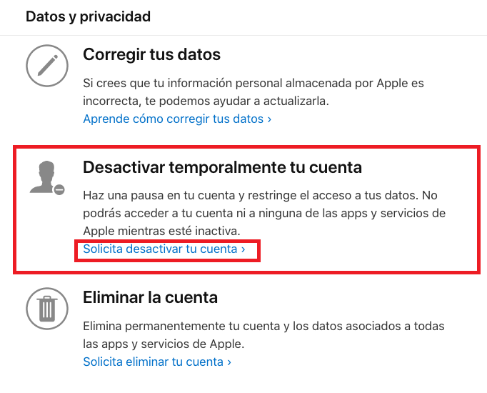 ¿Puedo desactivar temporalmente mi cuenta de iCloud ¿Cómo se hace