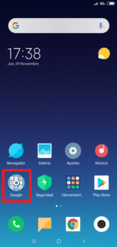 Abre la carpeta de Google de tu Xiaomi Mi 8 Pro