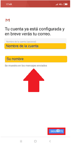 Añade un nombre para tu cuenta