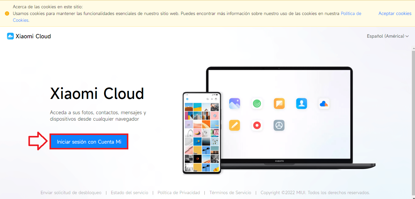 Entra a Xiaomi Cloud