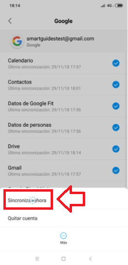 Es momento de tocar en “Sincronizar ahora”