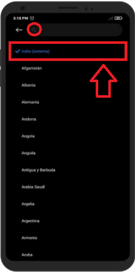 Escoge el país que quieres elegir