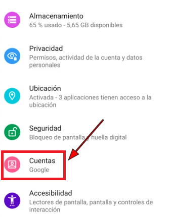 Oprime en la opción “Cuentas” Oprime en la opción “Cuentas”