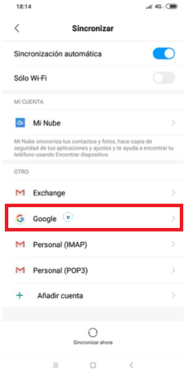 Pulsa en “Google”