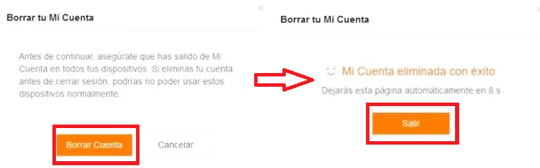 Selecciona Borrar Cuenta