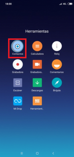 Selecciona “Contactos” en la sección de Herramientas