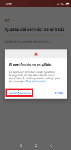 Toca en “Ajustes avanzados”
