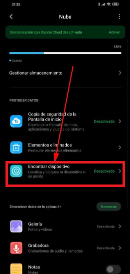 Toca en “Encontrar dispositivo” Toca en “Encontrar dispositivo”