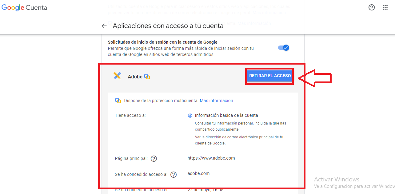 Retira los accesos Retira los accesos
