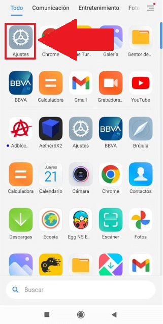 Accede al menú de “Configuración”