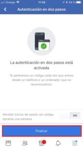 Activa la autenticación en dos pasos