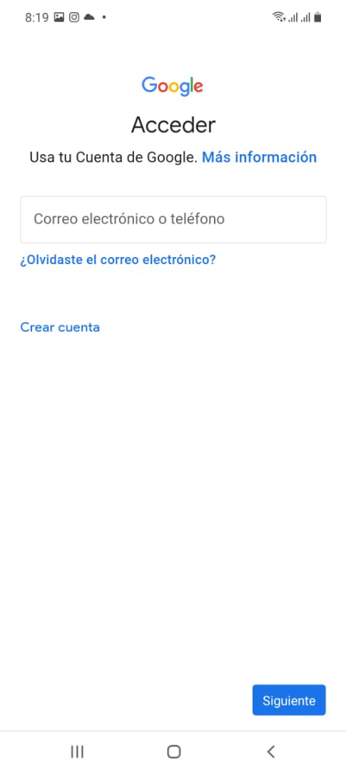 Añade la nueva cuenta de Google