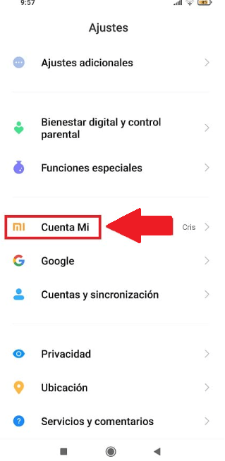 Busca el aparato de “Cuenta Mi”