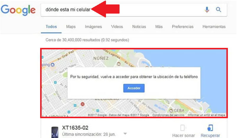 Con el truco “dónde está mi teléfono” en Google