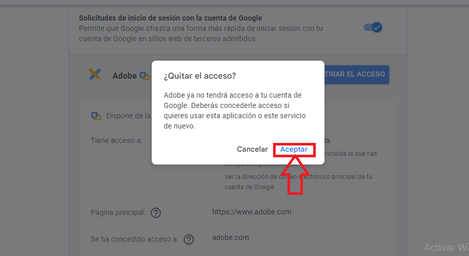 Confirma la acción Confirma la acción