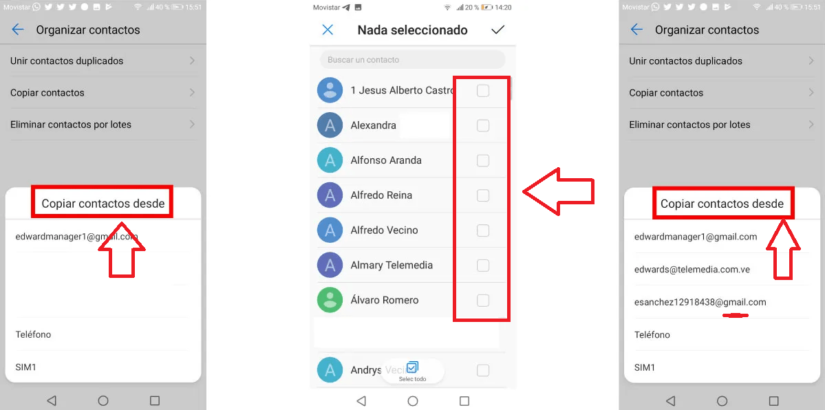 Copia los contactos