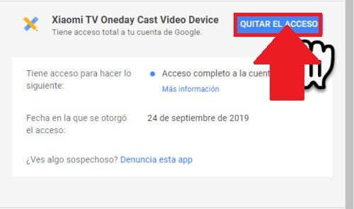 Presiona el botón “Quitar el acceso” Presiona el botón “Quitar el acceso”