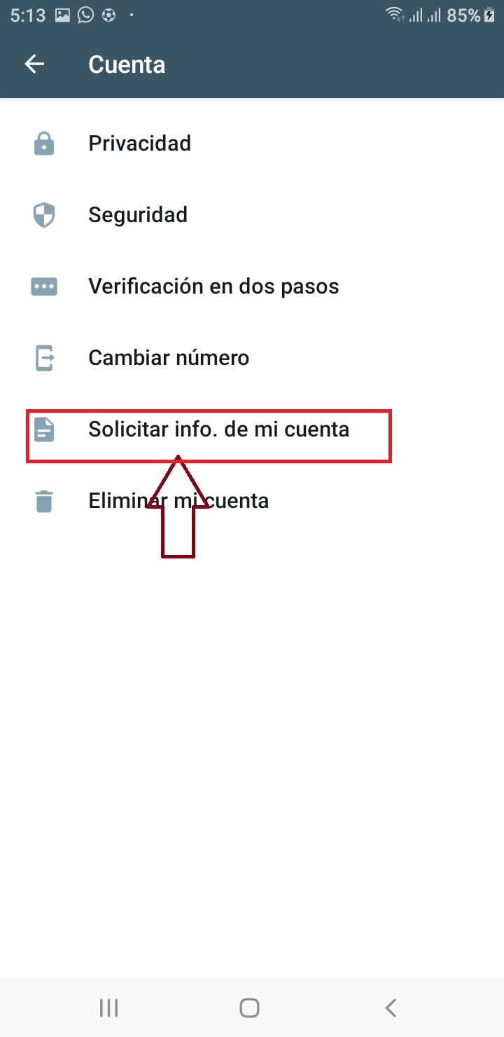 Pulsa en “Solicitar info. De mi cuenta” Pulsa en “Solicitar info. De mi cuenta”
