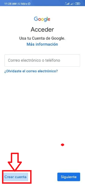 Seleccione Crear cuenta Seleccione Crear cuenta
