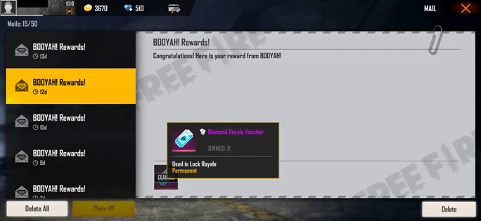 Abre tu correo de juego en Free Fire y reclama la recompensa Abre tu correo de juego en Free Fire y reclama la recompensa