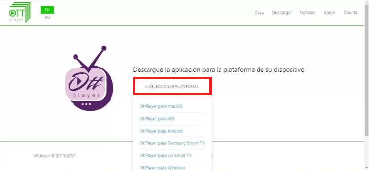 Descarga la app de Ottplayer Smart