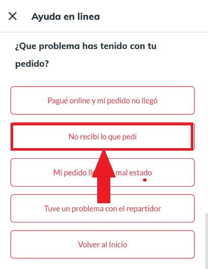 Indica el problema que has tenido