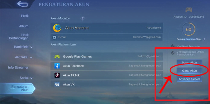 Pasos para cambiar la cuenta de Mobile Legends de forma fácil y rápida