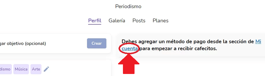 Pasos para empezar a recibir Cafecitos en tu cuenta Pasos para empezar a recibir Cafecitos en tu cuenta