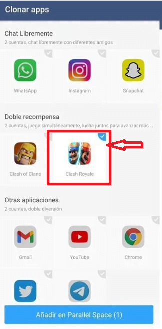 Selecciona Clash Royale