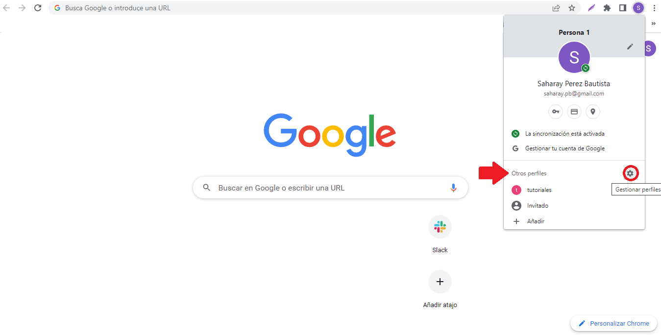 Selecciona “Otros perfiles”