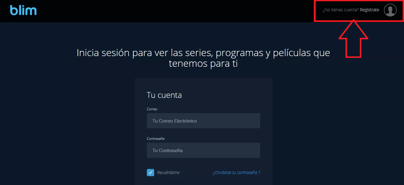 Selecciona registrarse Selecciona registrarse