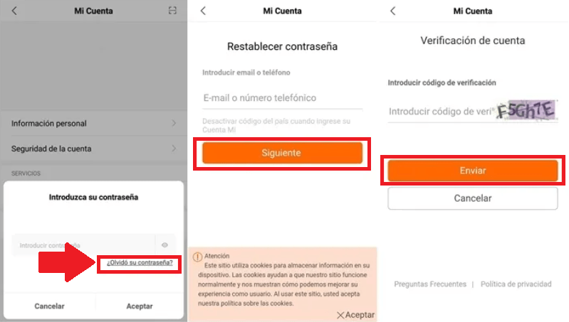Verifica la cuenta y modifica la contraseña