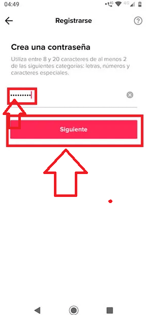 gregar la contraseña