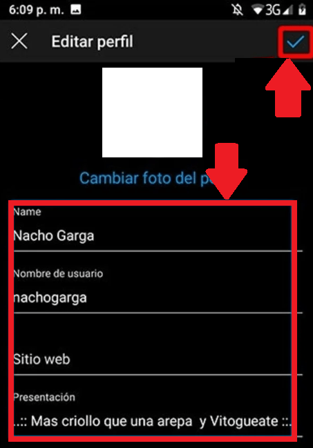 Cambia el nombre de usuario
