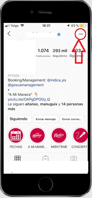 Dirígete al perfil que quieres revisar