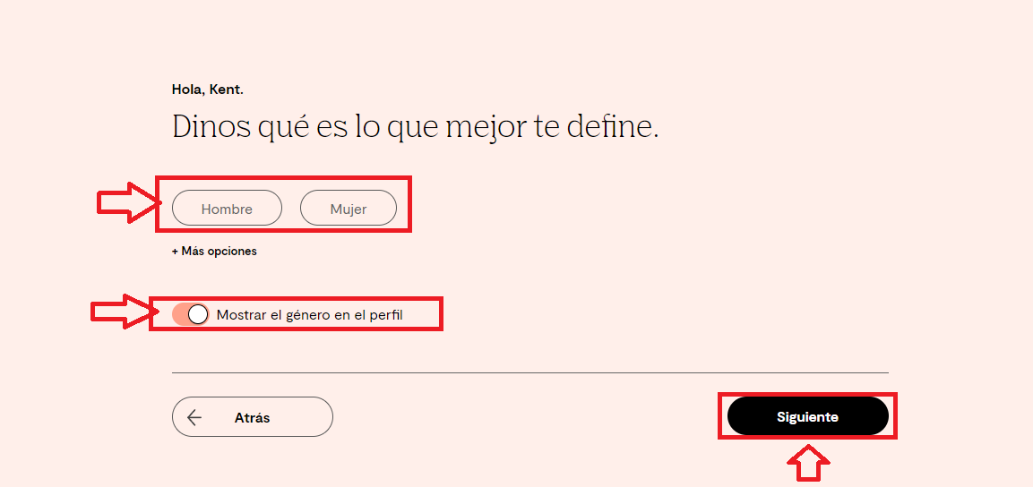 Selecciona tu sexo Selecciona tu sexo