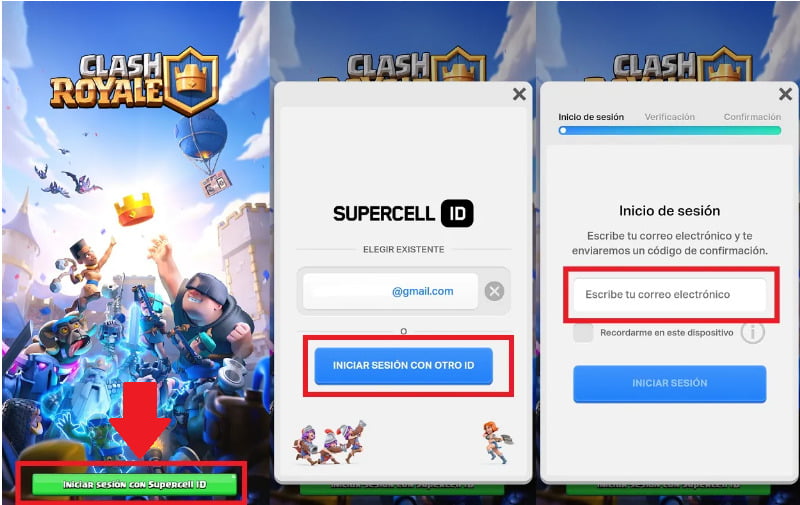 Toca en “Iniciar sesión con Supercell ID”