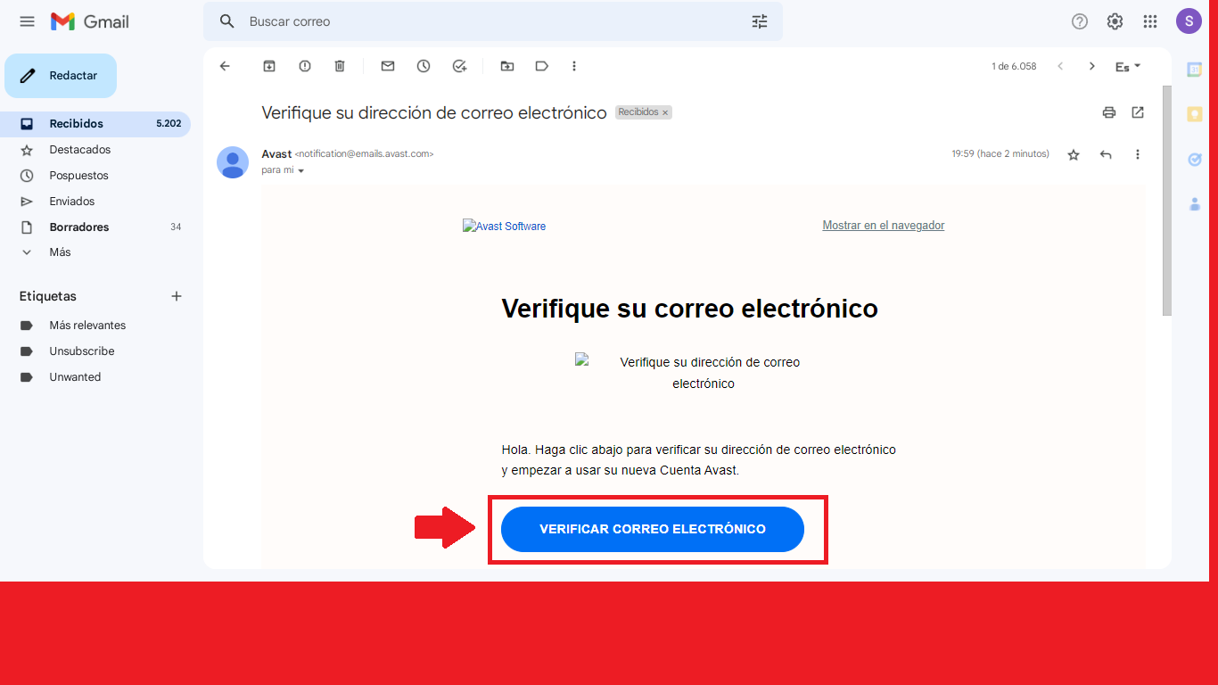 Verifica tu dirección de correo electrónico