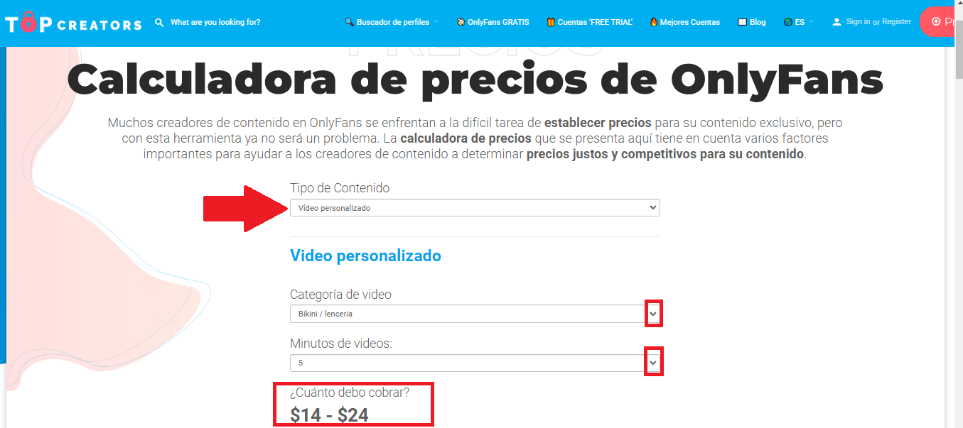 Cómo usar una calculadora de precios y ganancias de OnlyFans