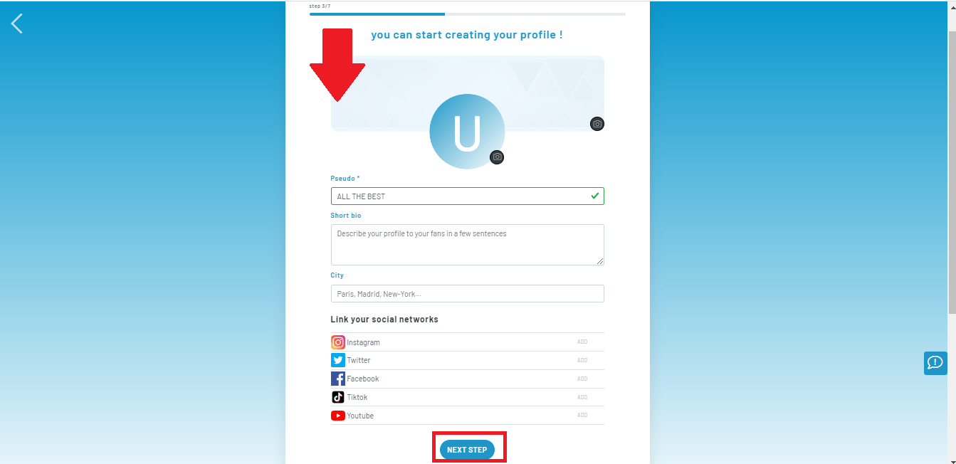 Completa tu perfil (si eres creador)