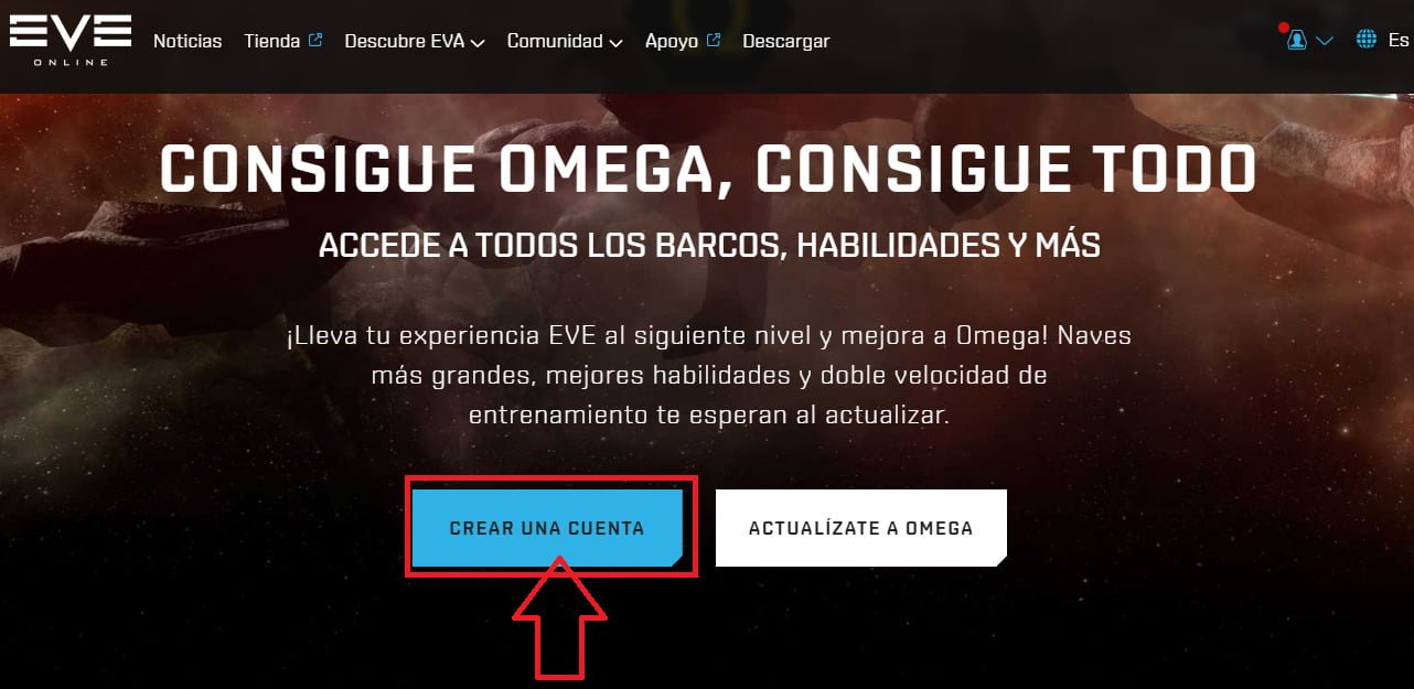 Crear cuenta Omega o actualizarla