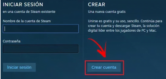 Elige la opción de “Crear cuenta” Elige la opción de “Crear cuenta”