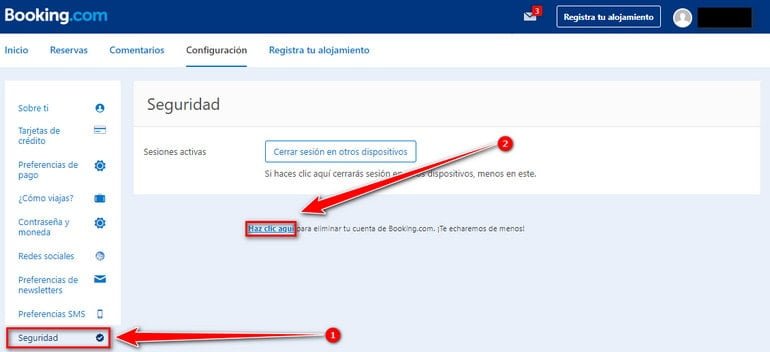 Entra en la sección de Seguridad