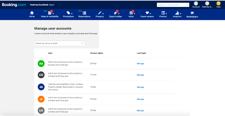 Gestiona las cuentas de acceso a la extranet