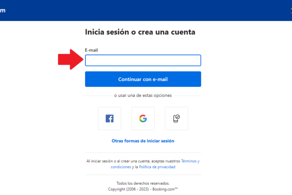 Inicia sesión en tu cuenta de Booking
