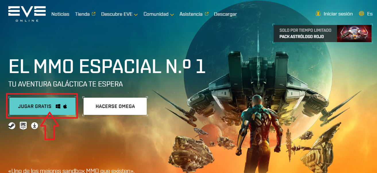 Selecciona jugar gratis