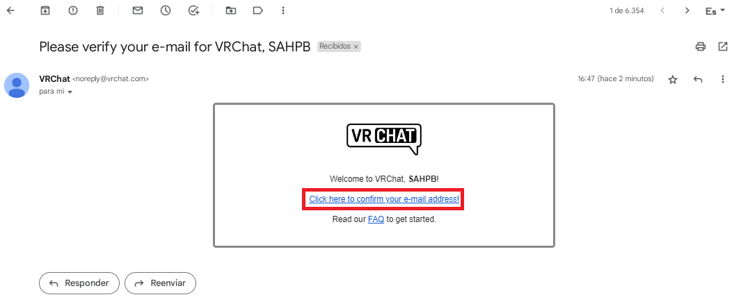 Verifica tu dirección de correo electrónico