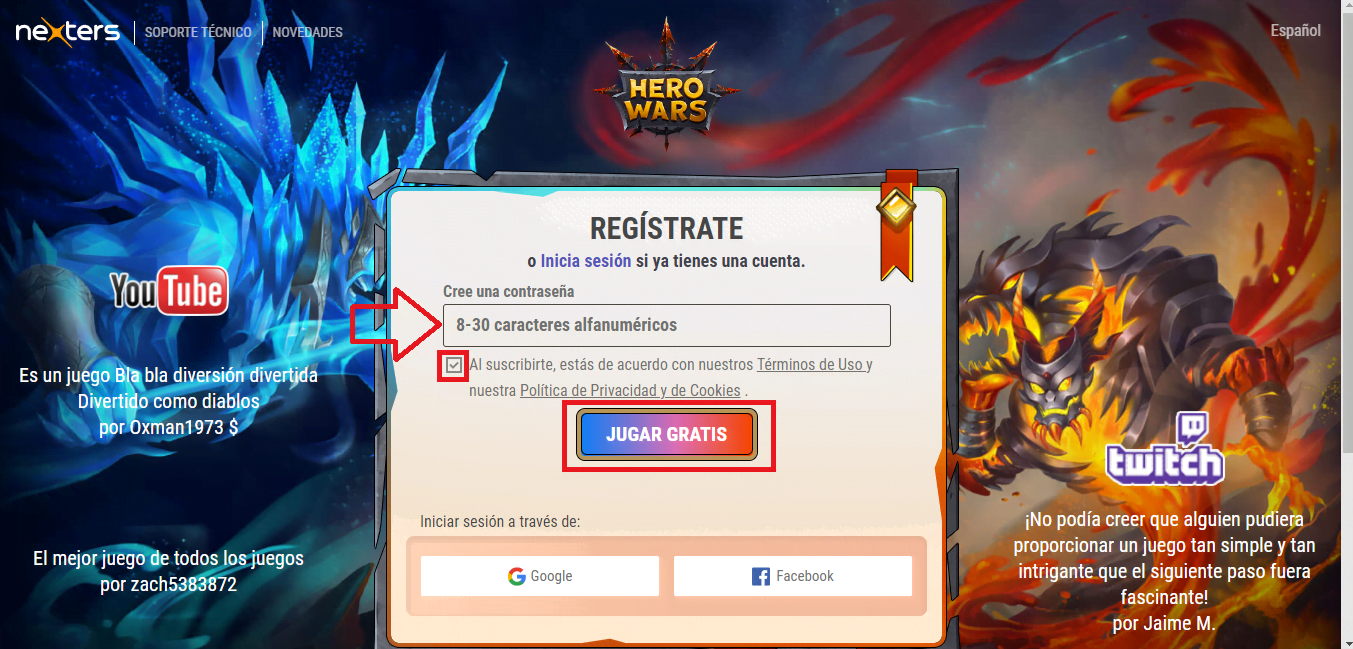 Crea la contraseña de tu nueva cuenta